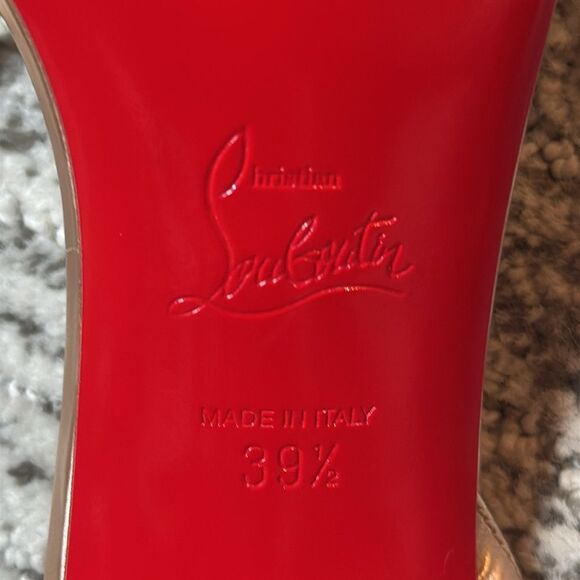 Christian Louboutin Rose Gold 100MM Spechhio Leather Heels Size 9.5/ EU 39.5 - Picture 12 of 15